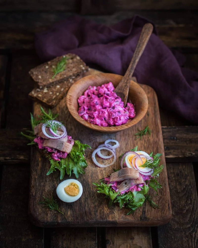 Норвежский салат со свеклой