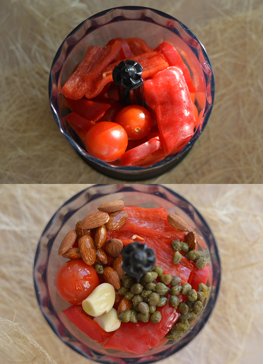 Паста по-сицилийски с миндалем и томатами