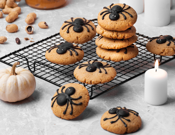 Арахисовое печенье (с пауками) на Хэллоуин