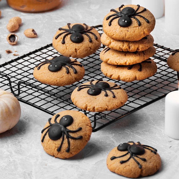 Арахисовое печенье (с пауками) на Хэллоуин
